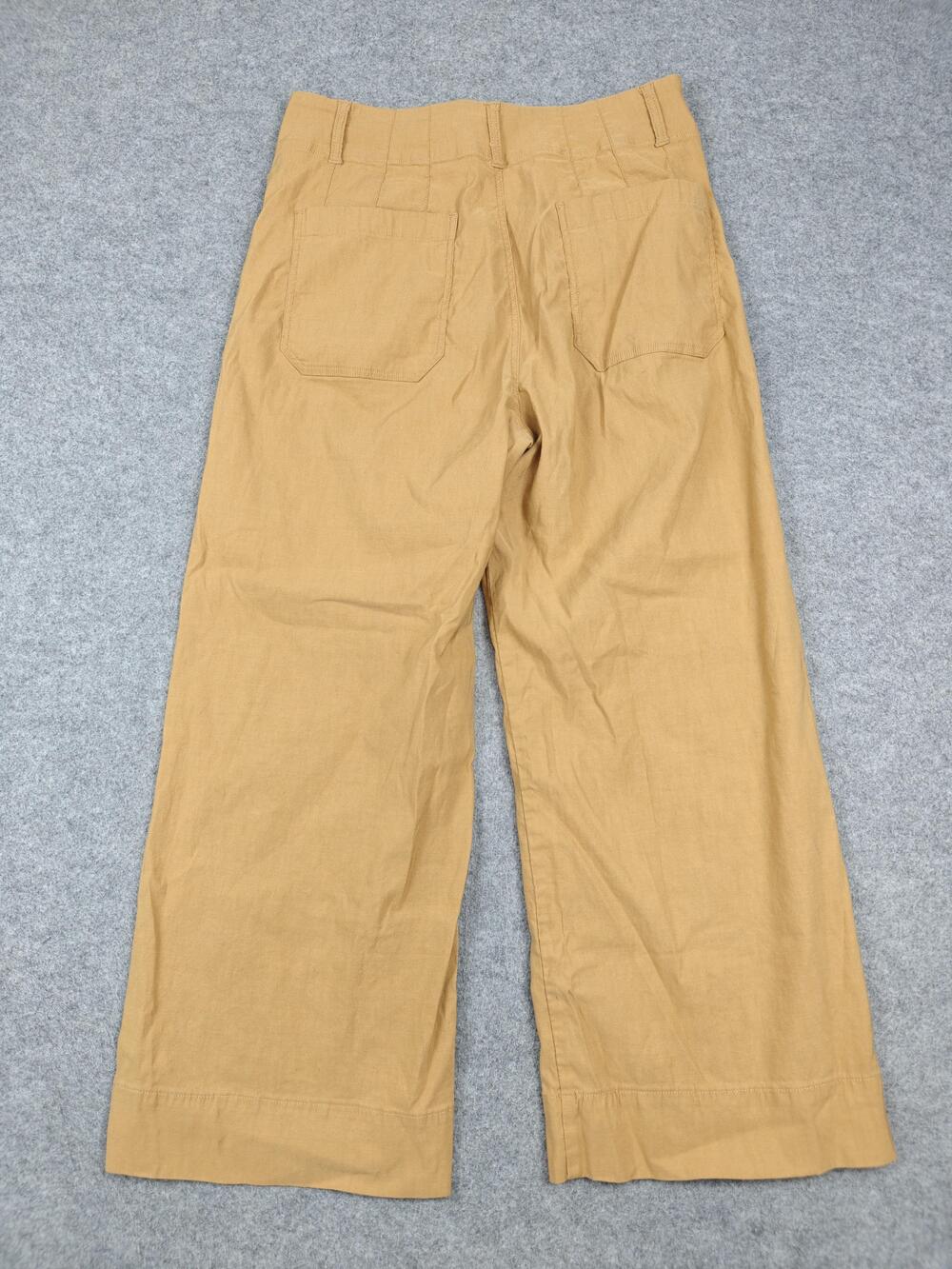 Maeve Pants Womens 31x25 Beige Khaki Wide-Leg Relaxed Flat Front Pockets - Picture 7 of 12